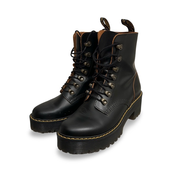 Dr. Martens Leona black combat boot 37 - Picture 8 of 11